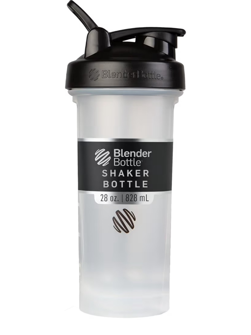 BlenderBottle Classic V2 Shaker Bottle, 28-Ounce, Clear/Black